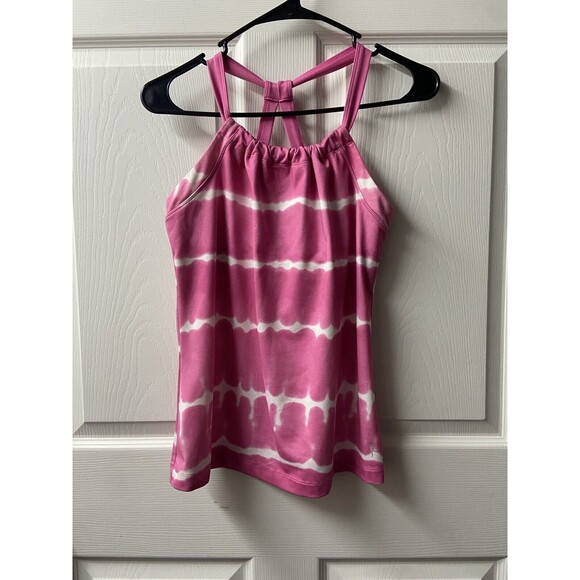 Danskin Now Womens Tank Top Pink Fitted Racerback Dri-More Size Medium - Picture 7 of 7